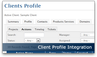 Client Profile Integration | wbTeamPro Project Management for WHMCS