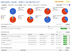 wbTeamPro Administrator Project Dashboard